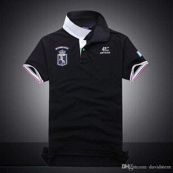 

fashion men brand polo t-shirt embroidery snake collar classic t shirt shor designer polo shirts men lapel short sleeve solid fashion, White;black