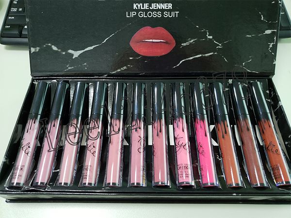 

Kylie marble full ize 12pc lip tick kit matte velvet liquid lip kollection lip tick glo 12color 2 tyle lip makuep