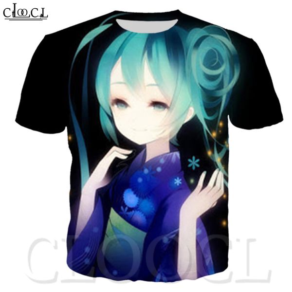 

t shirt hatsune miku 3d print hero skin t shirts casual style streetwear pullover men/women casual clothing, White;black