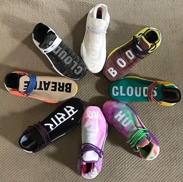 

2017 human race trail pharrell мужские женские кроссовки черный белый желтый красный nerd открытый спорт дизайнер кроссовки размер 36-45