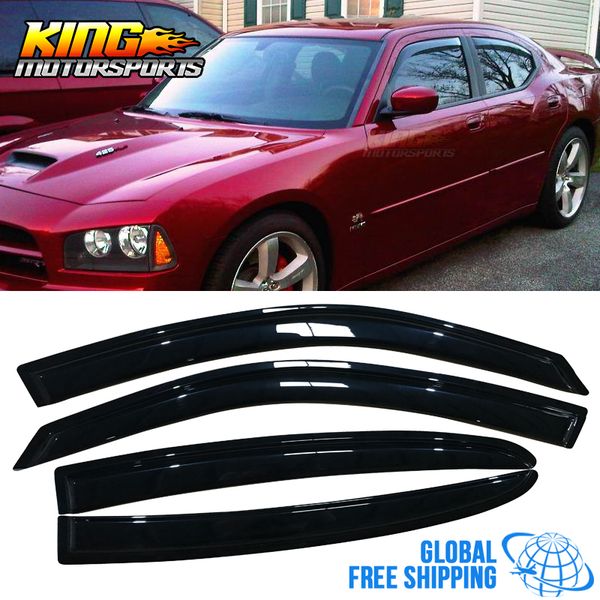 

fits 11-18 dodge charger acrylic window visors 4pc set global ing