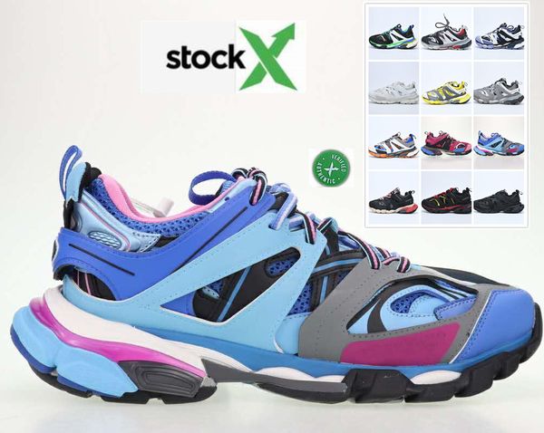 

with a box stock x 3.0 tess s paris track men gomma maille sneakers triple s clunky casual shoes authentic designer shoes, Black