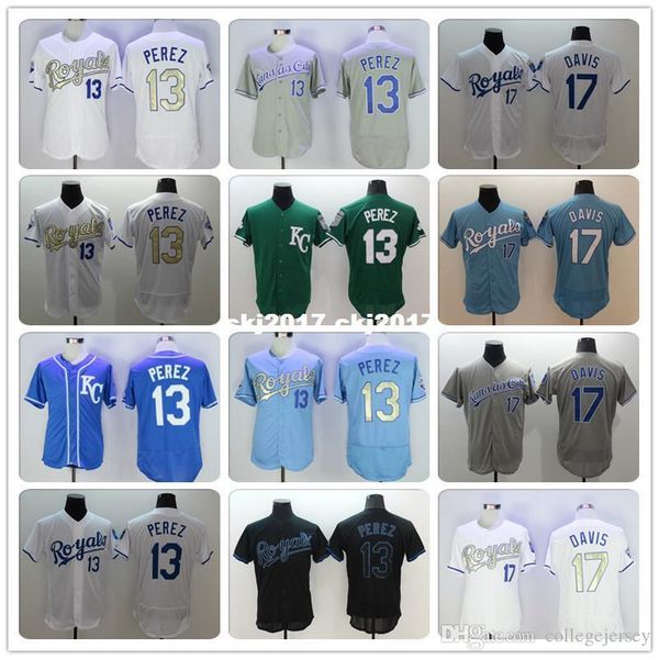 

men 13 salvador perez jerseys white blue gray green, Blue;black