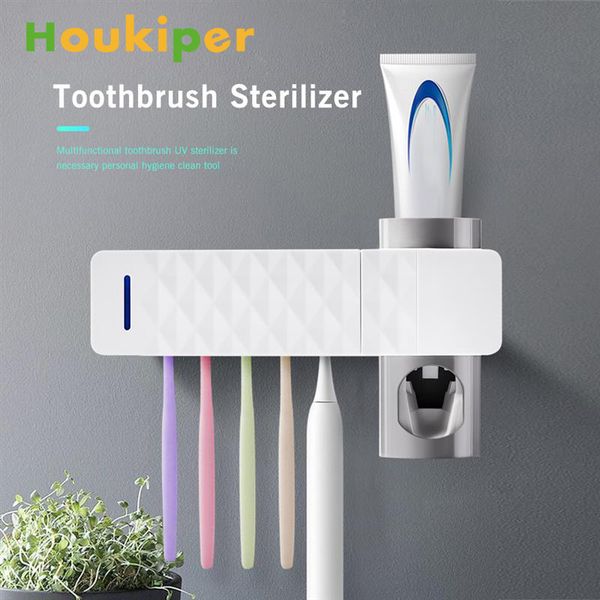 

bathroom automatic toothpaste dispenser sterilizer uv light ultraviolet toothpaste squeezer toothbrush holder cleaner