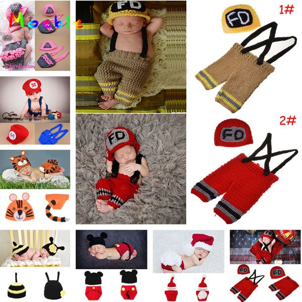 

crochet firefighter baby boy p props infant kid hat clothes set knitted newborn hat pants set for pgraphy 1set mzs-15037, Yellow