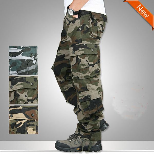 

zogaa 2018 new joggers men casual camouflage pants men quality cotton elastic comfortable cargo trousers plus size, Black