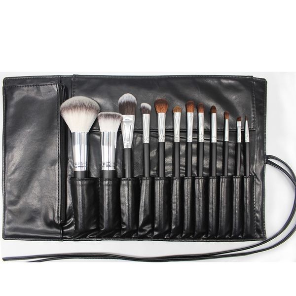 

black 12pcs make up brushes bag no brush pu cosmetic bags 37*23cm portable new arrivals ing