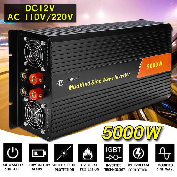 

kroak inverter 10000w peaks 12v 110v/220v modified sine wave 5000w usb voltage transformer power inverter converter car charge