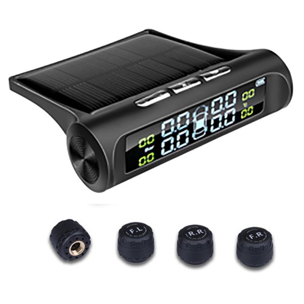 Diagnosewerkzeuge Smart Car TPMS Reifendruckkontrollsystem Solarenergie Externe Sensoren Digitales LCD-Display Auto-Sicherheitsalarmsysteme Reifendrücke