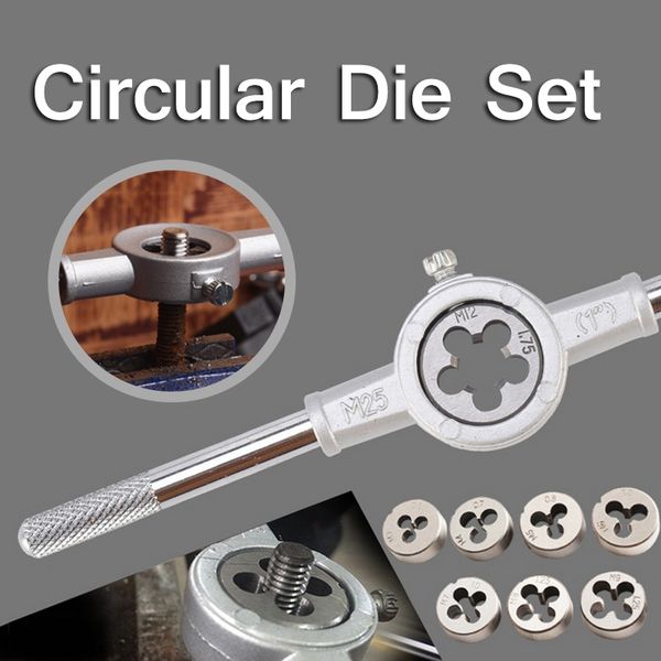 

8 sets of metric circular die set m3 m4 m5 m6 m8 m10 m12 with 1 wrench hss circular die set combination cnim hot