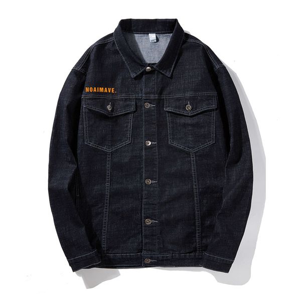 

6xl mens denim jacket tyrannosaurus rex casual men coat cowboy men's jean streetwear chaqueta hombre;ya085, Black;brown