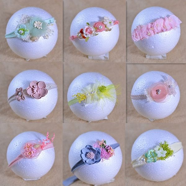 

newborn pgraphy prop baby headband with flower baby p shooting headwear girl lovely sell headband, Slivery;white