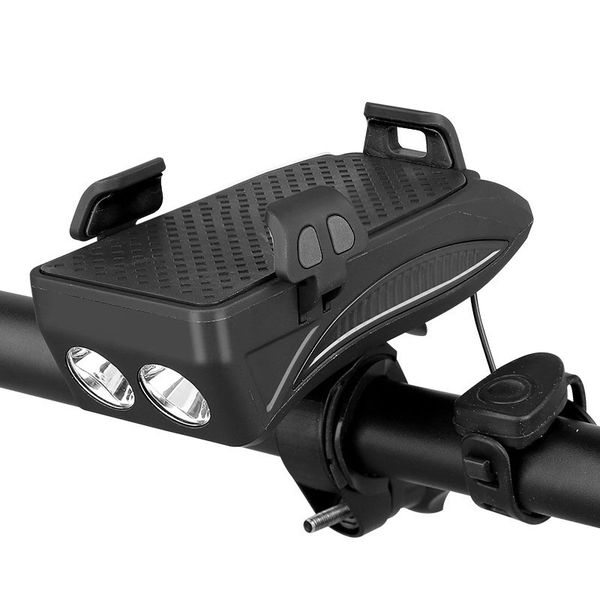 

multi-functional front bicycle lamp usb bike light built-in 2000 mah /4000 mah battery with phone holder+bike horn function