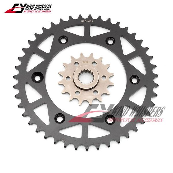 

43t/16t 520 motorcycle front rear chian sprocket for 790 duke 18-19 690 duke 08-19 690 r 10-17 smc r 08-17 sm