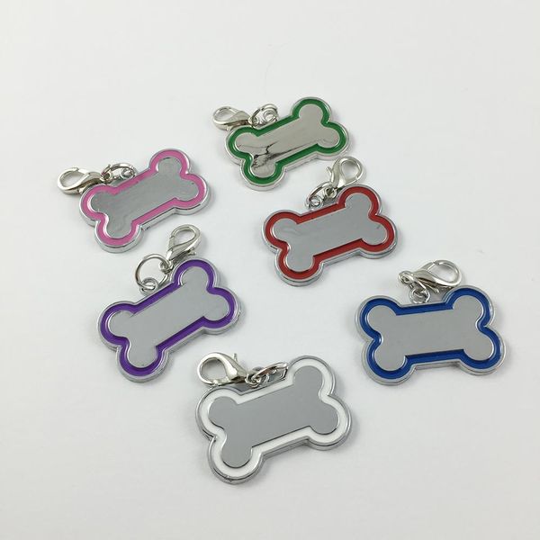 

dog tag creative cute stainless steel bone shaped diy dog pendants card tags for personalized collars pet accessories 30 pcs lot