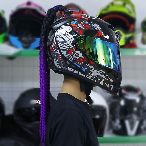 

красивый четыре сезона универсальный шлем анфас встроенный небольшой шлем объектив мотоцикла личности jk-310