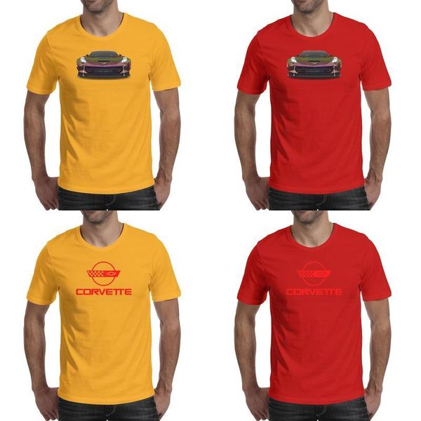 

mens white corvette red logo fashion t shirt design friends cotton shirts printed short sleeve tees c7r car pattern, White;black