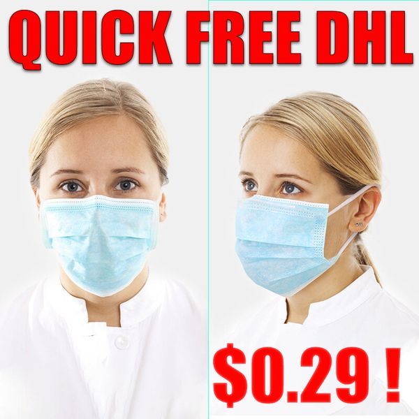

dhl][in stock] mask face mask disposable face masks 3 layers filter designer masks non-irritating respiratory anti-dust outdoor