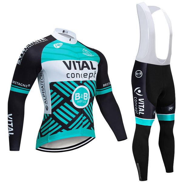 Ventas directas de fábrica 2021 NUEVO VITAL CYCLING TEAM JERSEY Bibs Pants Set Ropa Ciclismo MENS Winter Thermal Fleece Pro Bike Jacket Maillot Wear