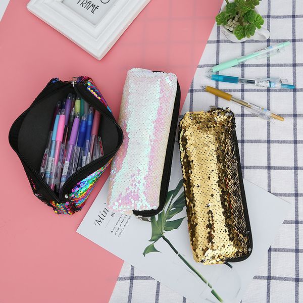 

pencil case glitter sequin black pantera school supplies trousse scolaire kids piorniki kalem kutusu estuches kawaii