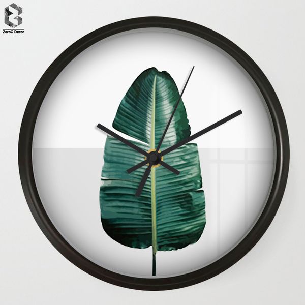 

chic art wall clocks fresh palm for living room wall decor, table decorative mute quartz clock nordic saat home decoration