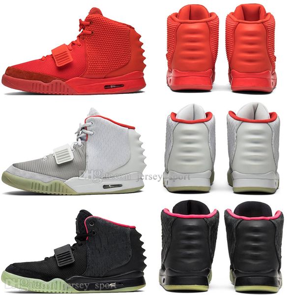 

new kanye west 2 ii nrg sp red october mens basketball shoes black grey glow in the dark octobers men sports designer sneakers, White;red