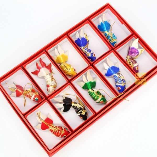

wholesale l10pcs classical chinese cloisonne christmas ornaments fish home decor
