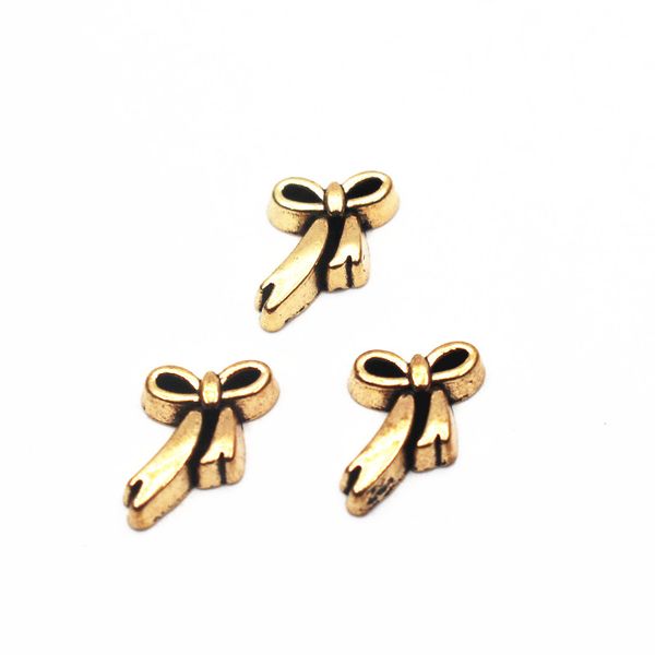 

new arrival 20pcs/lot golden bowknot alloy floating charms living memory floating lockets charms for diy accessory, Bronze;silver