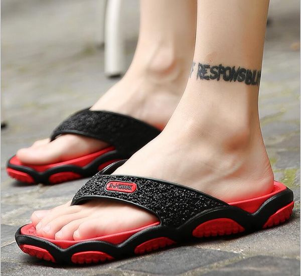 

flip flops men sandals shoes for casual walking beach slides eva massage slippers designer flats male summer mens shoes, Black