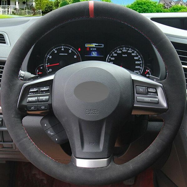 

hand-stitched car steering wheel cover for subaru forester xv legacy outback