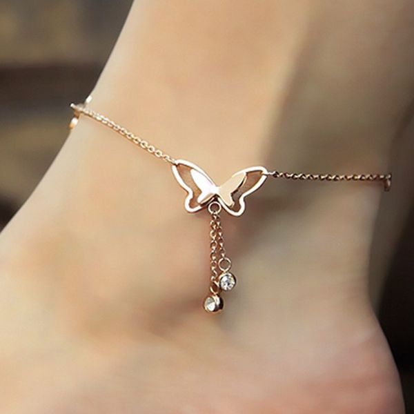 

подвеска бабочки ножных ноги цепь для женщин лето йога пляжа leg лодыжка браслет девушка ручной работы розового золота серебра ювелирных изд, Red;blue