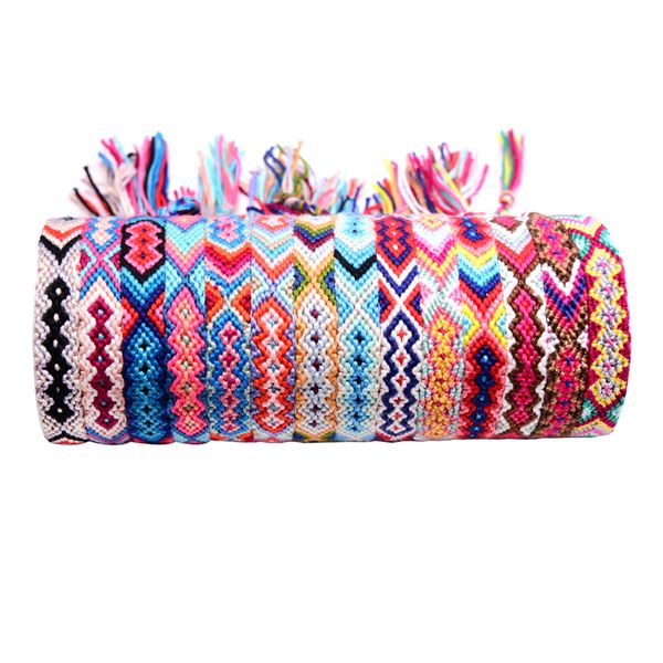 

10 pieces friendship woven bracelet for women fashion handmade chic trendy girl armband pulseras femme jewelry dropshipping, Golden;silver