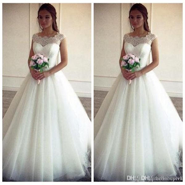 

линия тюль плюс размер чешские дешевые свадебные платья свадебные платья 2019 скромные весенние свадебные платья vestido de casamento, White