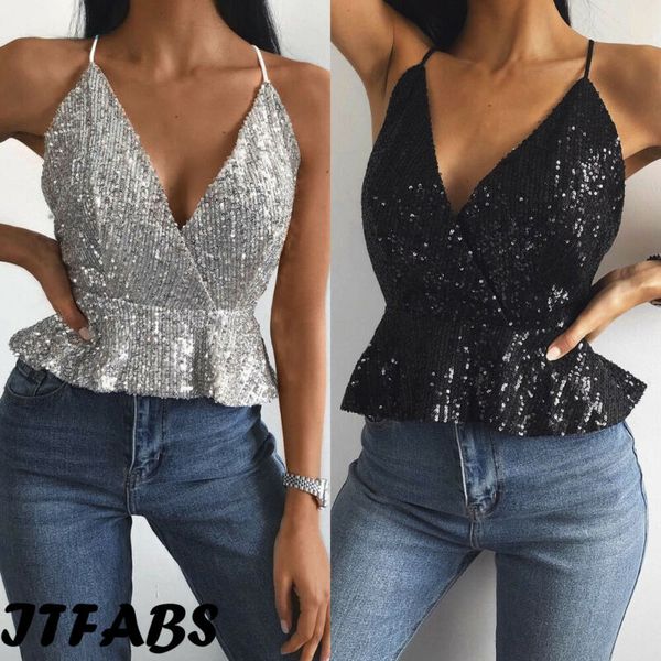 

fashion women bling strap vest sleeveless loose tank, White