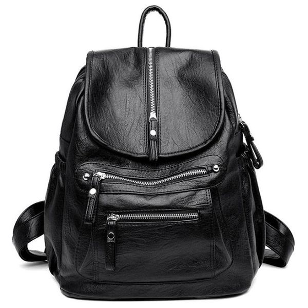 

fashion wild casual soft leather ladies travel backpack leisure travel bag wild textured backpack