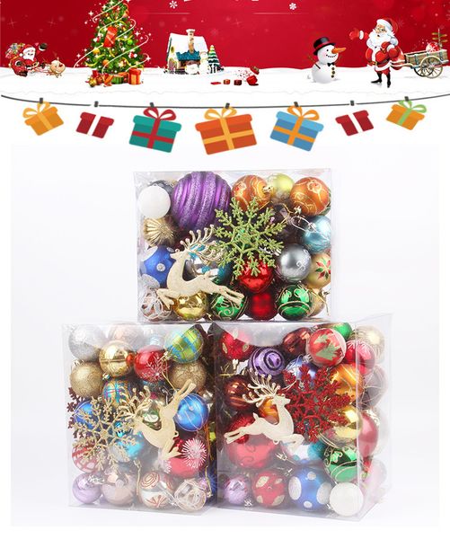

60-70pcs christmas ball ornament christmas tree decoration ball bauble hanging xmas party decoration home christmas party supplies dhlan2724