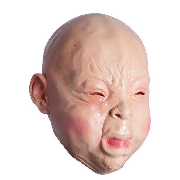 

crying baby latex mask realistic cry face scary masks real tear masquerade halloween party costume horror cosplay props