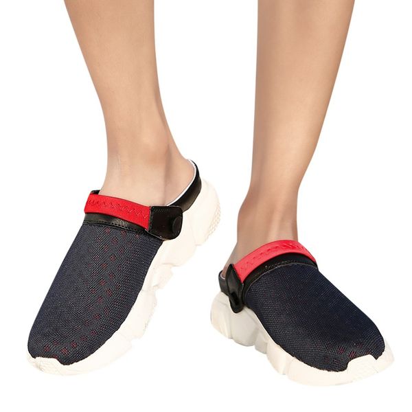 

summer mesh men shoes breathable sandals casual beach cover toe shoe male large size shoes flip flops sandalias erkek ayakkabi, Black