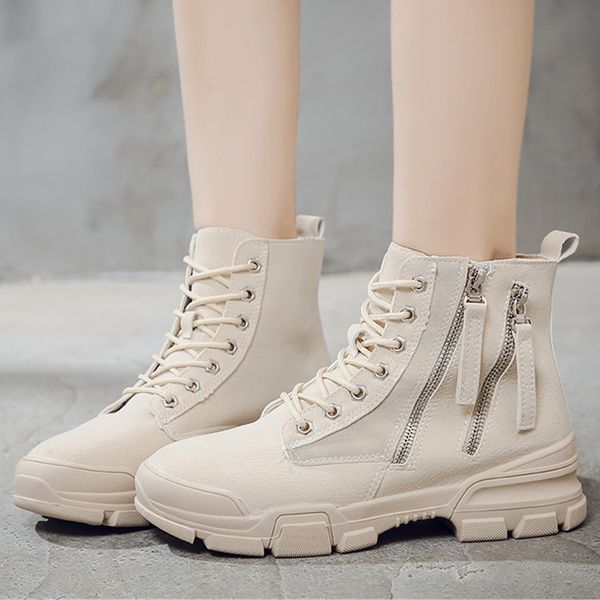 

boots women zip faux suede thick bottom platform boots ladies shoes black autumn casual fashion lace up ankle female