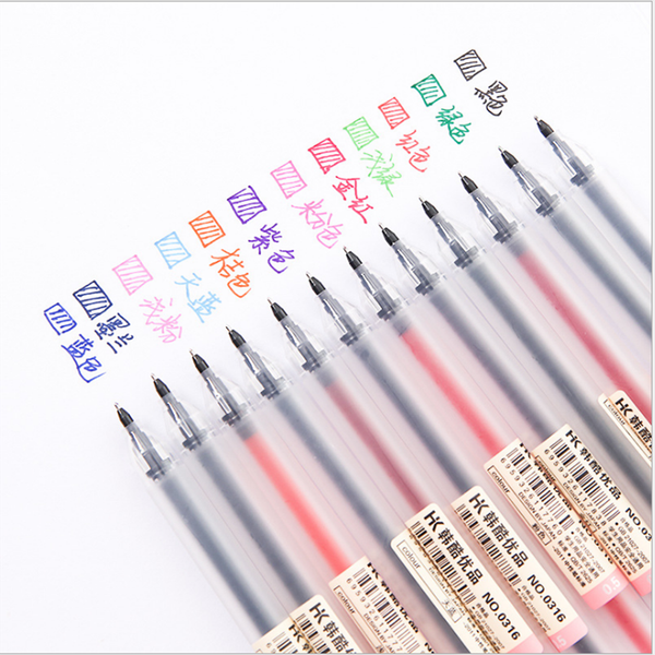 

stationery gel pen transparent bar simple ink ballpoint pen, student color neutral pen art supplies