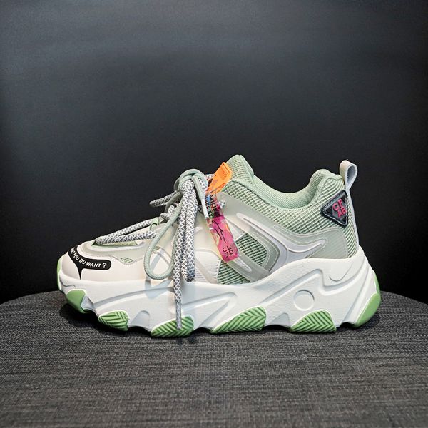 

2020 ladies athletic sneakers gray running shoes woman designer gym shoes for ladies thick bottom girls sports