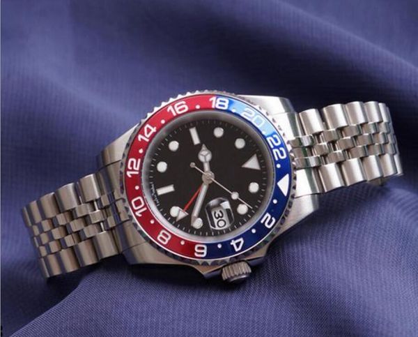 

luxury gmt ceramic bezel mens mechanical stainless steel automatic movement watch designer sports self-wind men watches wristwatches btime, Slivery;brown
