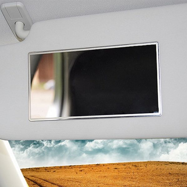 

car sun visor mirror stainless steel cosmetic mirror portable auto visor anti-breaking makeup car decorative accessories