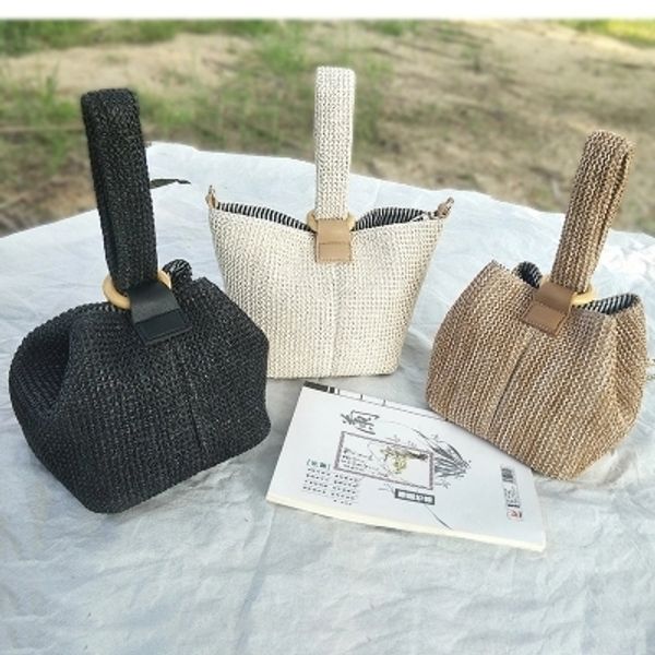 

марка соломенные сумки для женщин пляжная сумка личность crossbody замок сумки lady vintage ручной knit моды плеча мешок