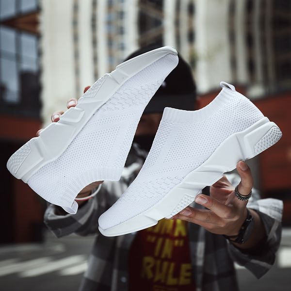 

men's sports running shoes 2019 lightweight slip on sock sneakers youth boys breathable trainers low cut harajuku speed krasovki