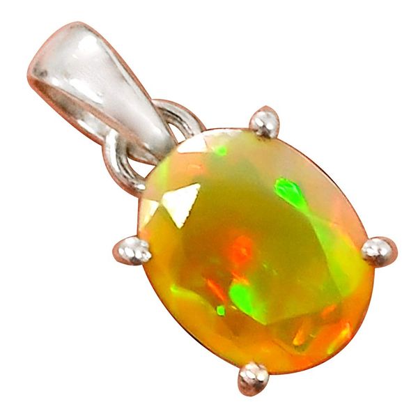 

niaozaifei yunzaikan genuine faceted ethiopian opal pendant 925 sterling silver, 20.2 mm, mhbap5840