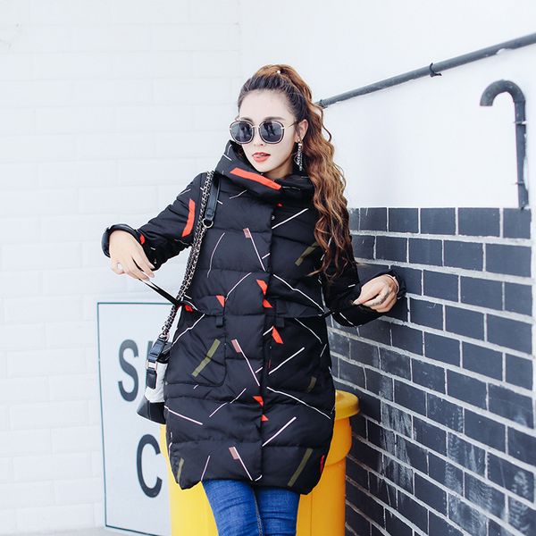 

2019 new fashion winter hooded long jacket coat temperament casual long sleeve warm zipper parkas women jacket office lady, Tan;black