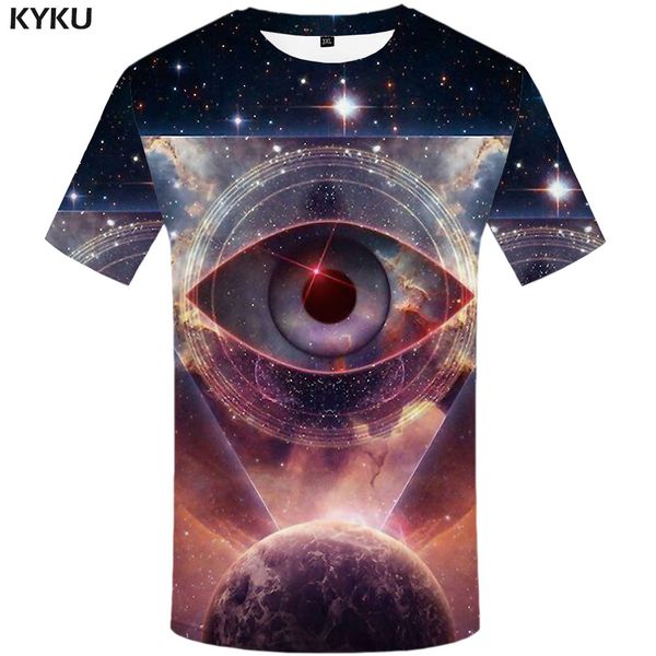 

kyku galaxy майка мужчины space аниме одежда весёлые tshirts повседневный геометрическая рубашка печати глаз tshirts 3d с коротким рукавом p, White;black