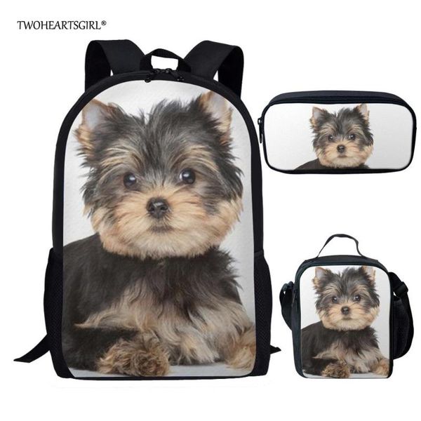 

twoheartsgirl yorkshire terrier print kids schoolbags adorable dog school bag for children stylish student children bookbags