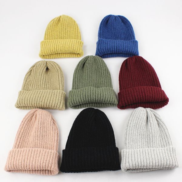 

sweater hat female autumn winter new style imitation rabbit hair pull hair pure color joker knit hat male cold hat tide, Blue;gray